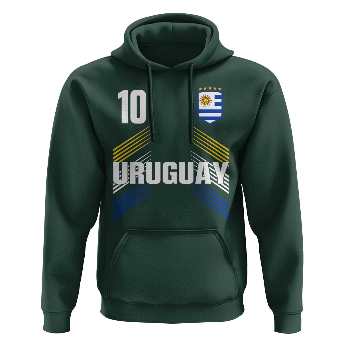 Uruguay Soccer Sports Graphic Number 10 Jersey Style Hoodie Proud Uruguayan Football Fans Game Day Pride