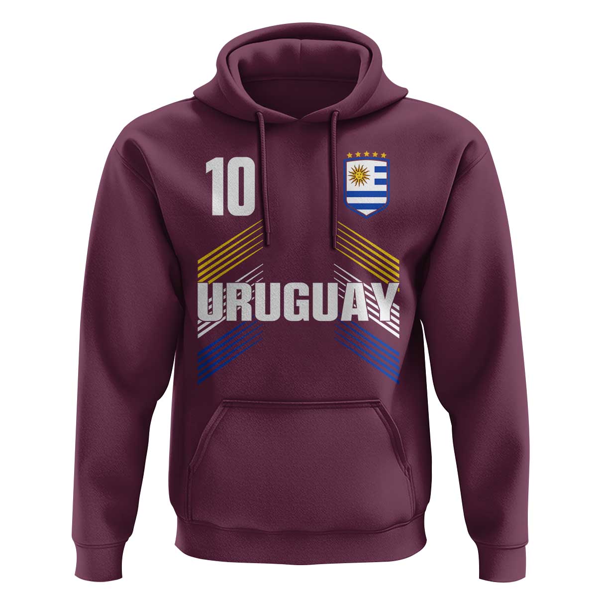 Uruguay Soccer Sports Graphic Number 10 Jersey Style Hoodie Proud Uruguayan Football Fans Game Day Pride