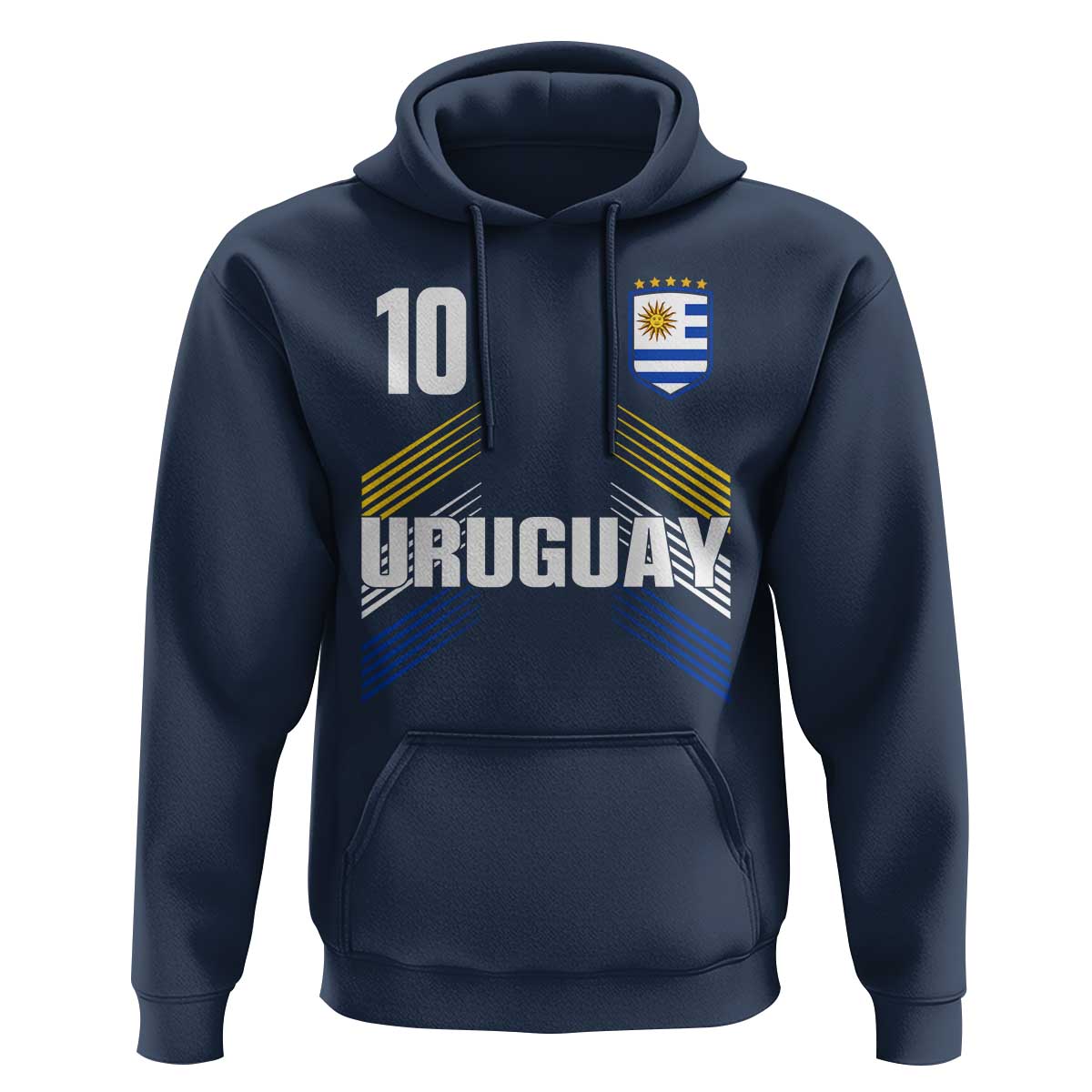 Uruguay Soccer Sports Graphic Number 10 Jersey Style Hoodie Proud Uruguayan Football Fans Game Day Pride