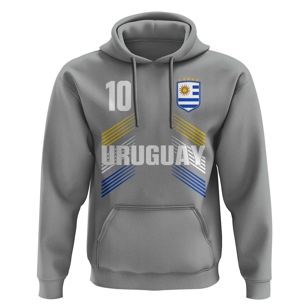 Uruguay Soccer Sports Graphic Number 10 Jersey Style Hoodie Proud Uruguayan Football Fans Game Day Pride