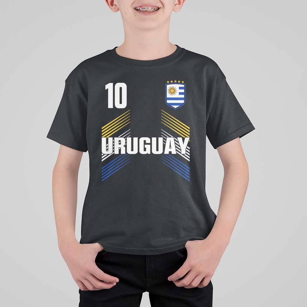 Uruguay Soccer Sports Graphic Number 10 Jersey Style T Shirt For Kid Proud Uruguayan Football Fans Game Day Pride