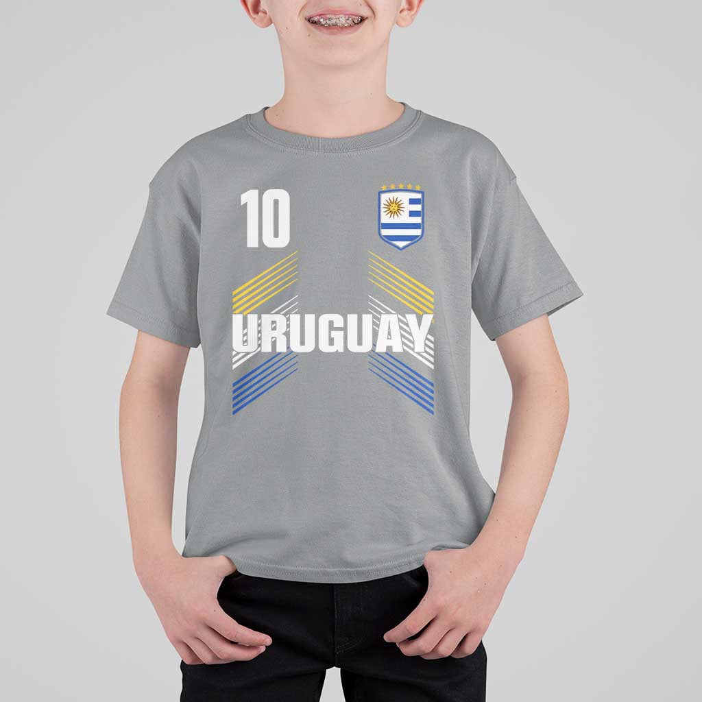 Uruguay Soccer Sports Graphic Number 10 Jersey Style T Shirt For Kid Proud Uruguayan Football Fans Game Day Pride