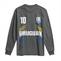 Uruguay Soccer Sports Graphic Number 10 Jersey Style Long Sleeve Shirt Proud Uruguayan Football Fans Game Day Pride