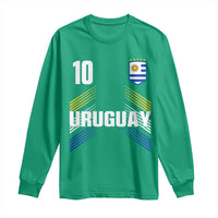 Uruguay Soccer Sports Graphic Number 10 Jersey Style Long Sleeve Shirt Proud Uruguayan Football Fans Game Day Pride