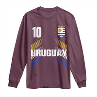 Uruguay Soccer Sports Graphic Number 10 Jersey Style Long Sleeve Shirt Proud Uruguayan Football Fans Game Day Pride