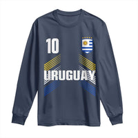 Uruguay Soccer Sports Graphic Number 10 Jersey Style Long Sleeve Shirt Proud Uruguayan Football Fans Game Day Pride