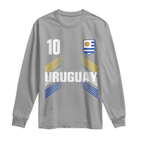Uruguay Soccer Sports Graphic Number 10 Jersey Style Long Sleeve Shirt Proud Uruguayan Football Fans Game Day Pride