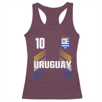 Uruguay Soccer Sports Graphic Number 10 Jersey Style Racerback Tank Top Proud Uruguayan Football Fans Game Day Pride