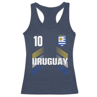 Uruguay Soccer Sports Graphic Number 10 Jersey Style Racerback Tank Top Proud Uruguayan Football Fans Game Day Pride