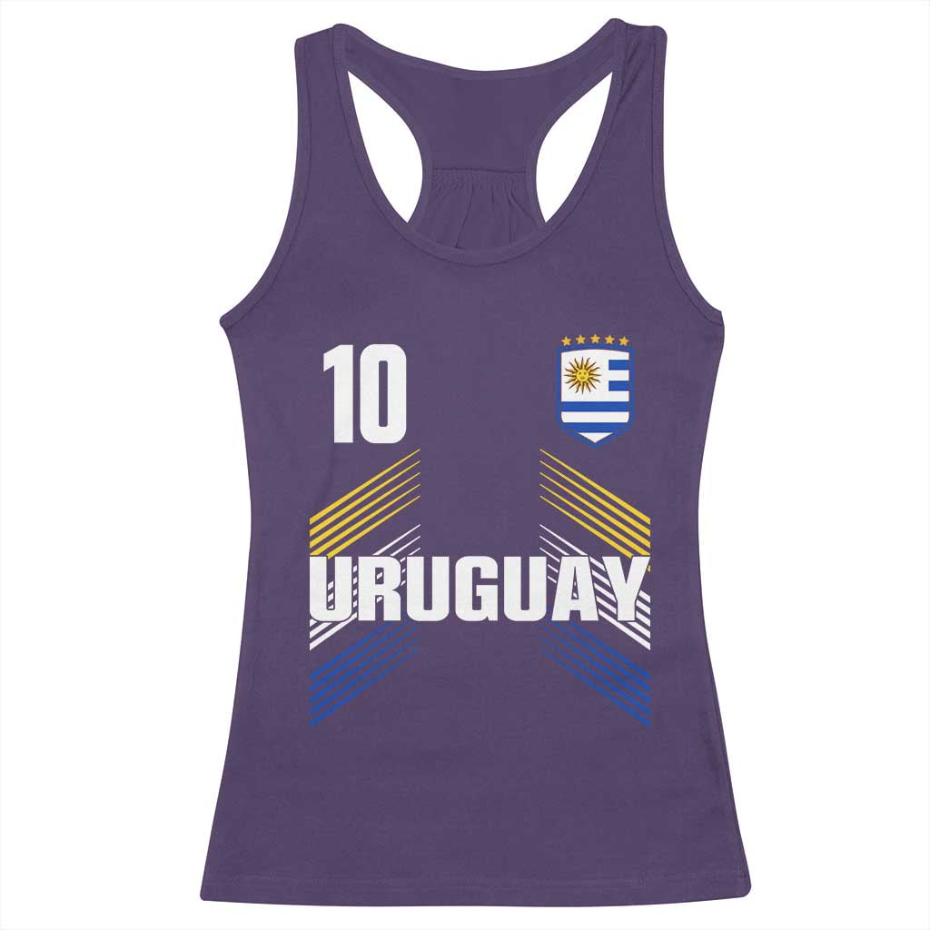 Uruguay Soccer Sports Graphic Number 10 Jersey Style Racerback Tank Top Proud Uruguayan Football Fans Game Day Pride