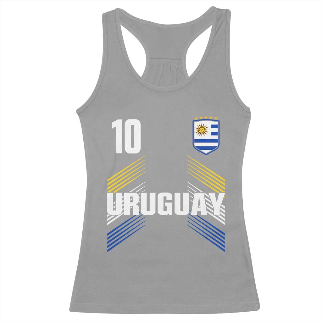 Uruguay Soccer Sports Graphic Number 10 Jersey Style Racerback Tank Top Proud Uruguayan Football Fans Game Day Pride