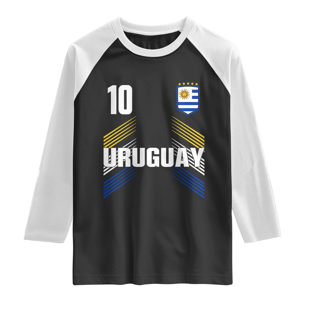 Uruguay Soccer Sports Graphic Number 10 Jersey Style Raglan Shirt Proud Uruguayan Football Fans Game Day Pride