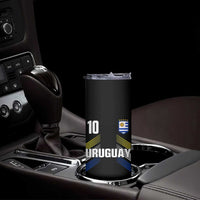Uruguay Soccer Sports Graphic Number 10 Jersey Style Skinny Tumbler Proud Uruguayan Football Fans Game Day Pride