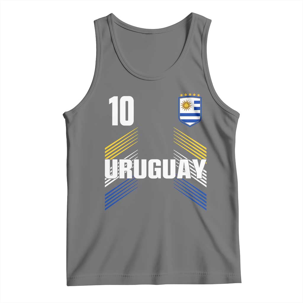 Uruguay Soccer Sports Graphic Number 10 Jersey Style Tank Top Proud Uruguayan Football Fans Game Day Pride