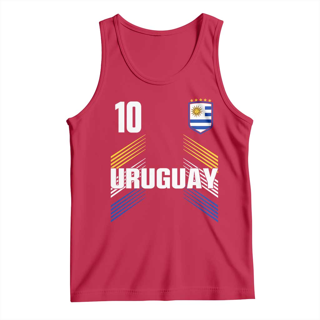 Uruguay Soccer Sports Graphic Number 10 Jersey Style Tank Top Proud Uruguayan Football Fans Game Day Pride