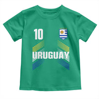 Uruguay Soccer Sports Graphic Number 10 Jersey Style Toddler T Shirt Proud Uruguayan Football Fans Game Day Pride