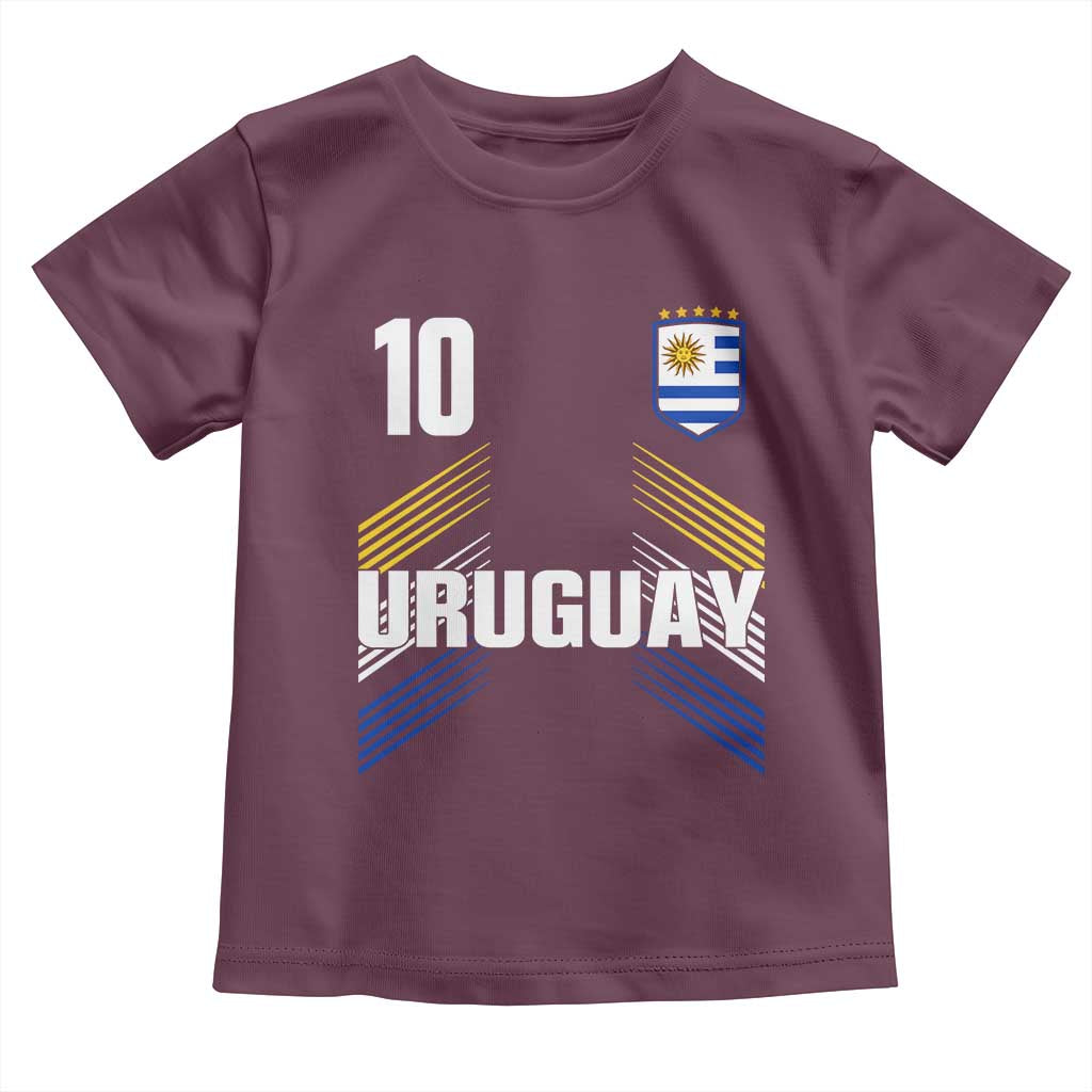 Uruguay Soccer Sports Graphic Number 10 Jersey Style Toddler T Shirt Proud Uruguayan Football Fans Game Day Pride