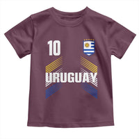 Uruguay Soccer Sports Graphic Number 10 Jersey Style Toddler T Shirt Proud Uruguayan Football Fans Game Day Pride
