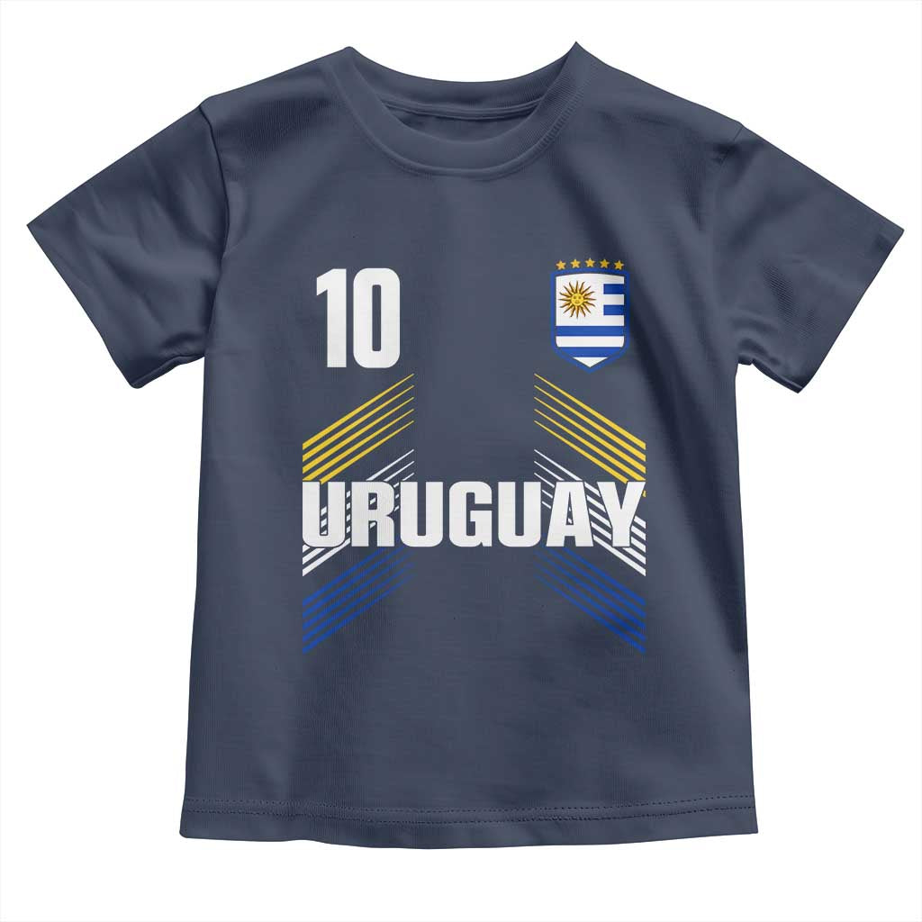 Uruguay Soccer Sports Graphic Number 10 Jersey Style Toddler T Shirt Proud Uruguayan Football Fans Game Day Pride