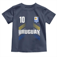 Uruguay Soccer Sports Graphic Number 10 Jersey Style Toddler T Shirt Proud Uruguayan Football Fans Game Day Pride