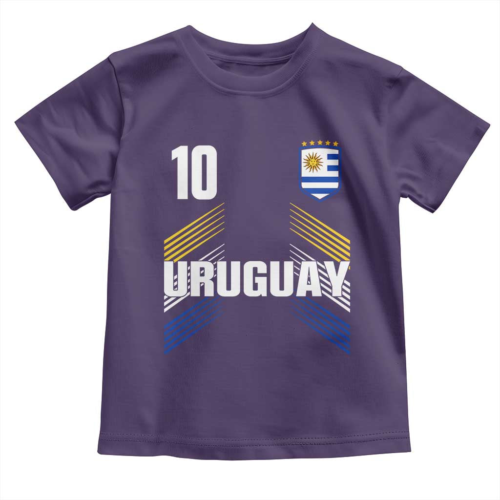 Uruguay Soccer Sports Graphic Number 10 Jersey Style Toddler T Shirt Proud Uruguayan Football Fans Game Day Pride