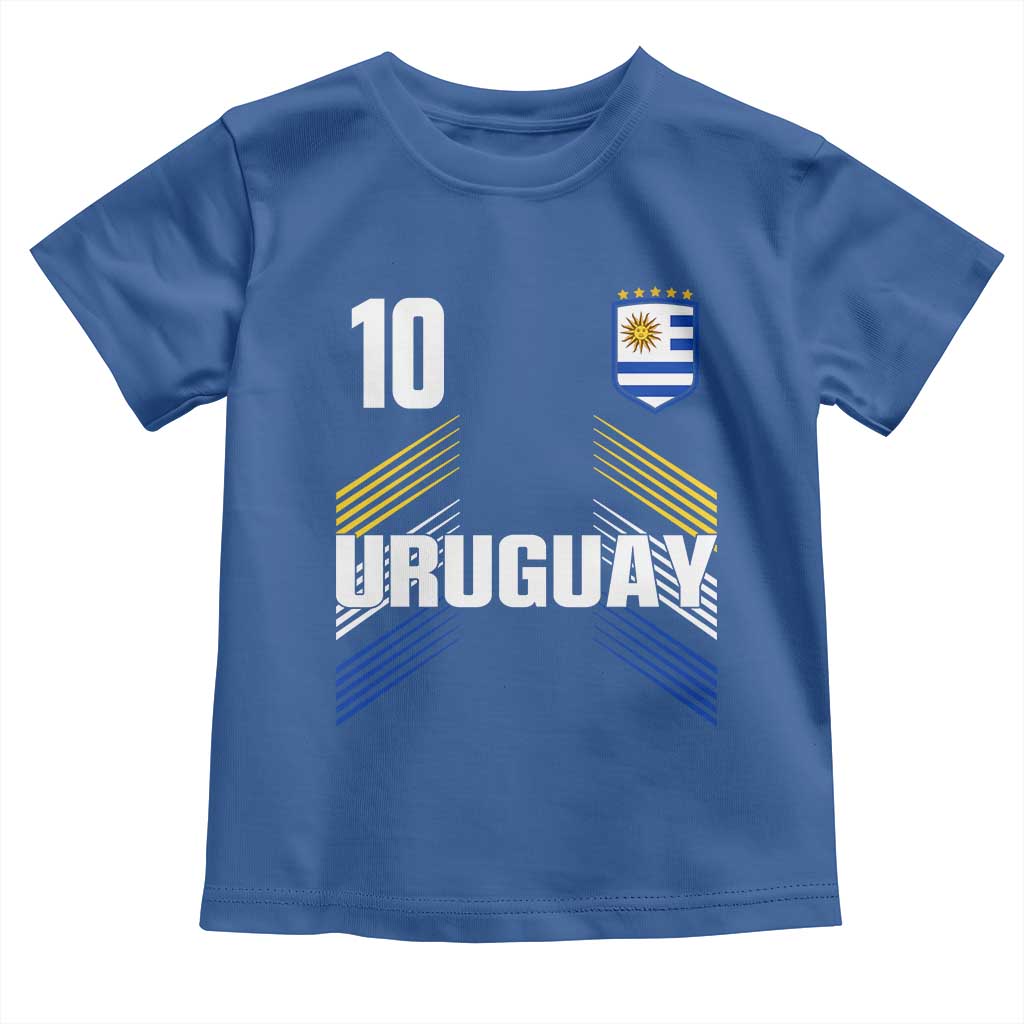Uruguay Soccer Sports Graphic Number 10 Jersey Style Toddler T Shirt Proud Uruguayan Football Fans Game Day Pride