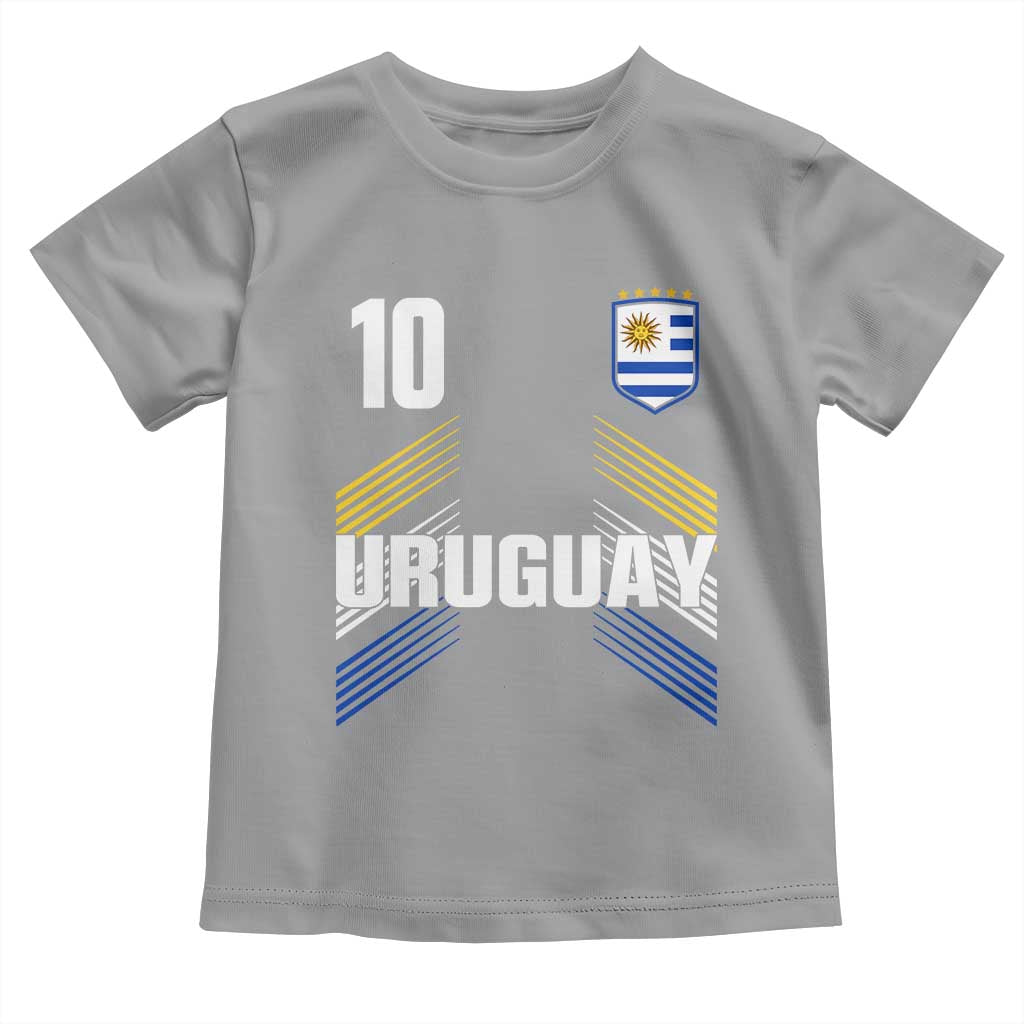 Uruguay Soccer Sports Graphic Number 10 Jersey Style Toddler T Shirt Proud Uruguayan Football Fans Game Day Pride