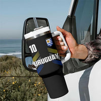 Uruguay Soccer Sports Graphic Number 10 Jersey Style Tumbler With Handle Proud Uruguayan Football Fans Game Day Pride