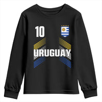 Uruguay Soccer Sports Graphic Number 10 Jersey Style Youth Sweatshirt Proud Uruguayan Football Fans Game Day Pride