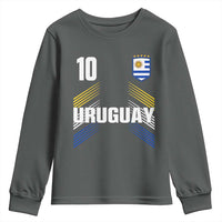 Uruguay Soccer Sports Graphic Number 10 Jersey Style Youth Sweatshirt Proud Uruguayan Football Fans Game Day Pride