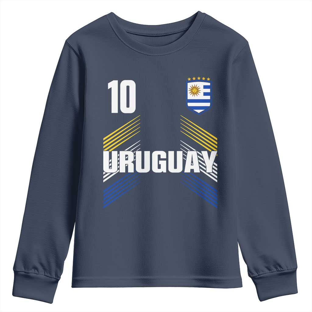 Uruguay Soccer Sports Graphic Number 10 Jersey Style Youth Sweatshirt Proud Uruguayan Football Fans Game Day Pride