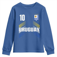 Uruguay Soccer Sports Graphic Number 10 Jersey Style Youth Sweatshirt Proud Uruguayan Football Fans Game Day Pride