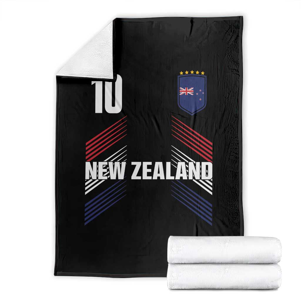 New Zealand Soccer Sports Graphic Number 10 Jersey Style Throw Blanket Proud Kiwis Football Fans Game Day Pride