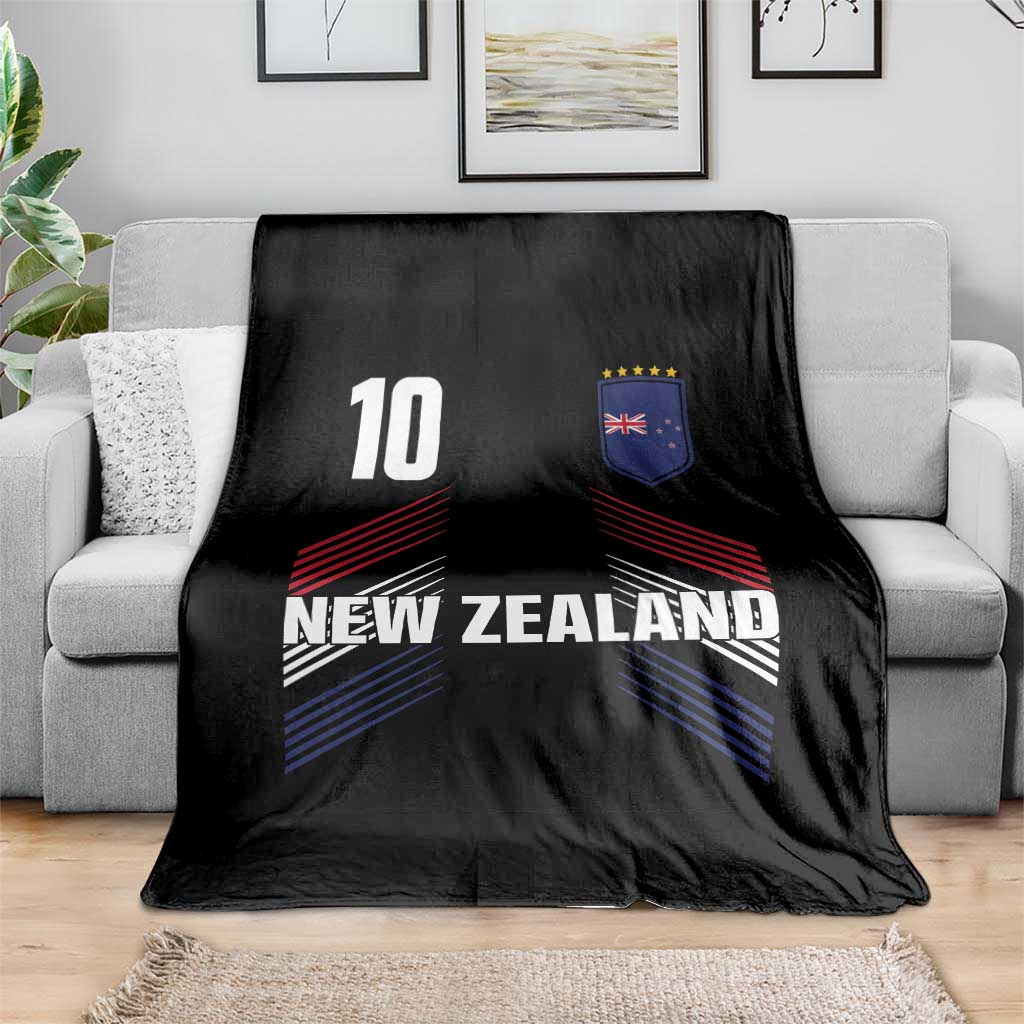 New Zealand Soccer Sports Graphic Number 10 Jersey Style Throw Blanket Proud Kiwis Football Fans Game Day Pride