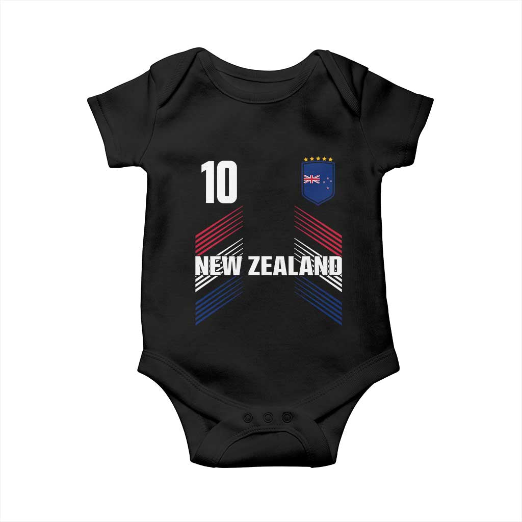 New Zealand Soccer Sports Graphic Number 10 Jersey Style Baby Onesie Proud Kiwis Football Fans Game Day Pride