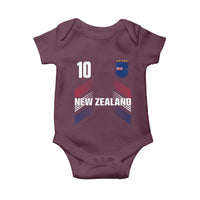 New Zealand Soccer Sports Graphic Number 10 Jersey Style Baby Onesie Proud Kiwis Football Fans Game Day Pride