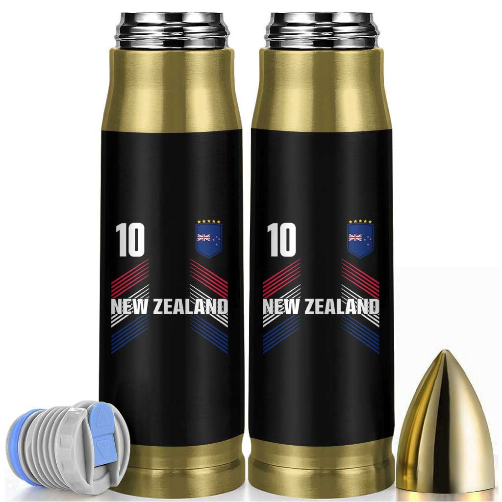 New Zealand Soccer Sports Graphic Number 10 Jersey Style Bullet Tumbler Proud Kiwis Football Fans Game Day Pride