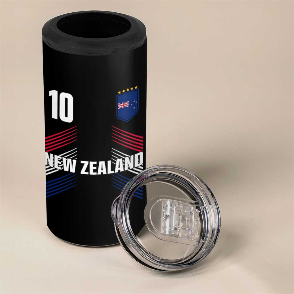 New Zealand Soccer Sports Graphic Number 10 Jersey Style 4 in 1 Can Cooler Tumbler Proud Kiwis Football Fans Game Day Pride