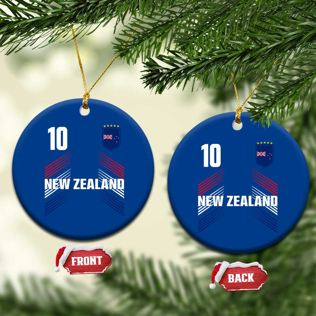 New Zealand Soccer Sports Graphic Number 10 Jersey Style Ceramic Ornament Proud Kiwis Football Fans Game Day Pride