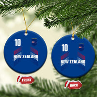 New Zealand Soccer Sports Graphic Number 10 Jersey Style Ceramic Ornament Proud Kiwis Football Fans Game Day Pride