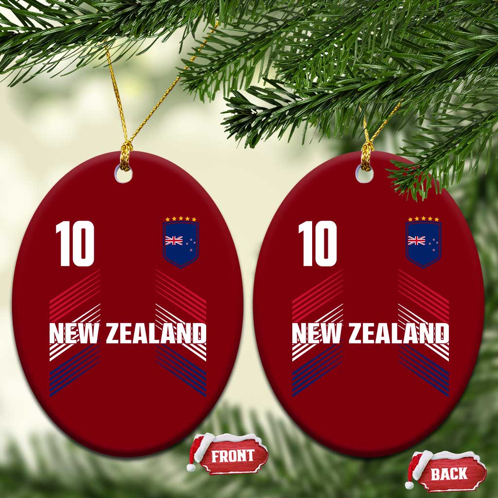 New Zealand Soccer Sports Graphic Number 10 Jersey Style Ceramic Ornament Proud Kiwis Football Fans Game Day Pride