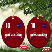 New Zealand Soccer Sports Graphic Number 10 Jersey Style Ceramic Ornament Proud Kiwis Football Fans Game Day Pride