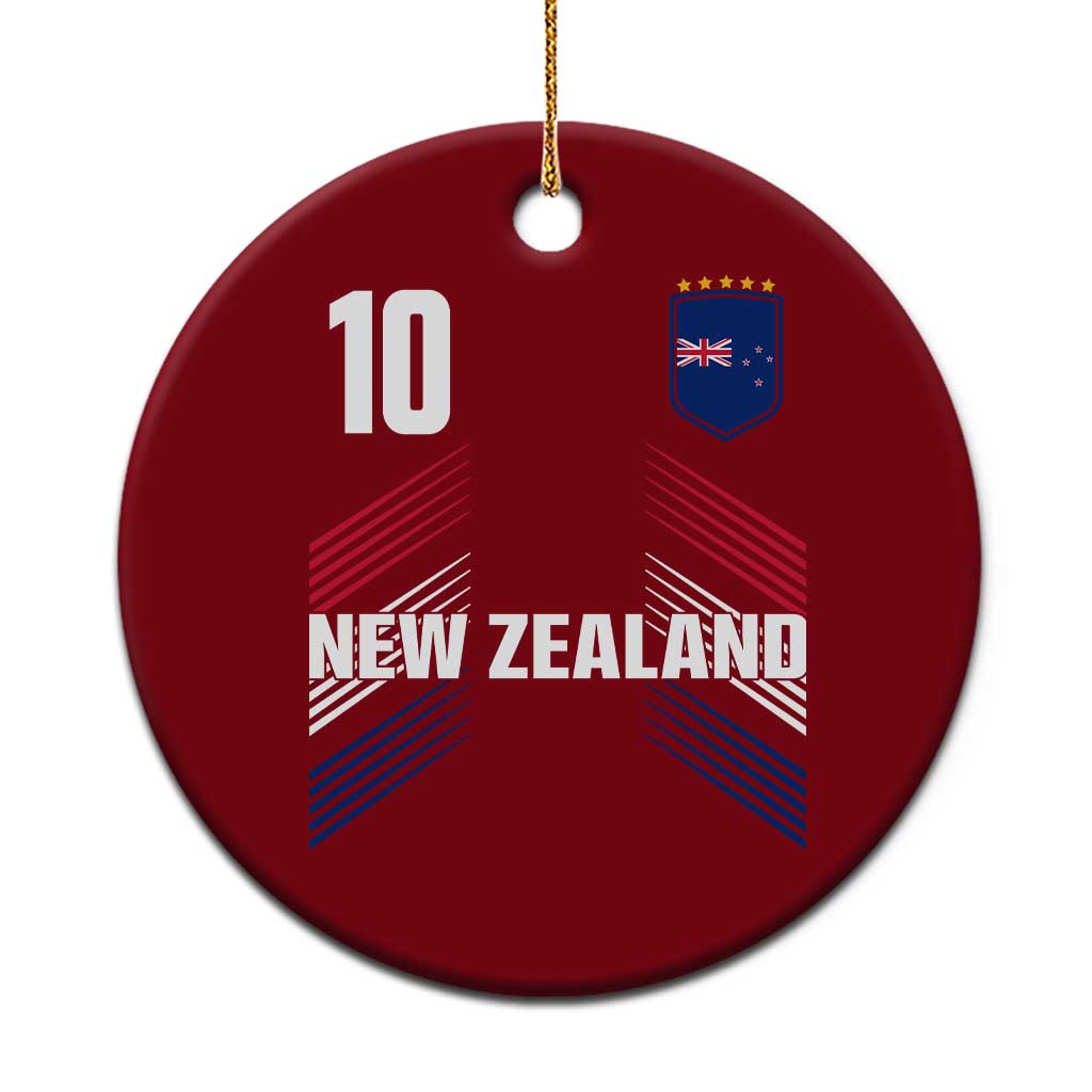 New Zealand Soccer Sports Graphic Number 10 Jersey Style Ceramic Ornament Proud Kiwis Football Fans Game Day Pride