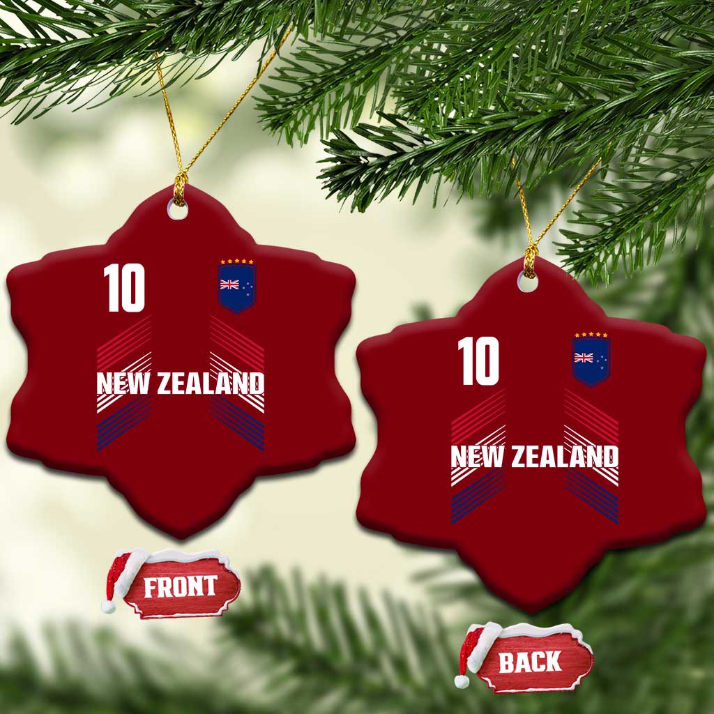 New Zealand Soccer Sports Graphic Number 10 Jersey Style Ceramic Ornament Proud Kiwis Football Fans Game Day Pride