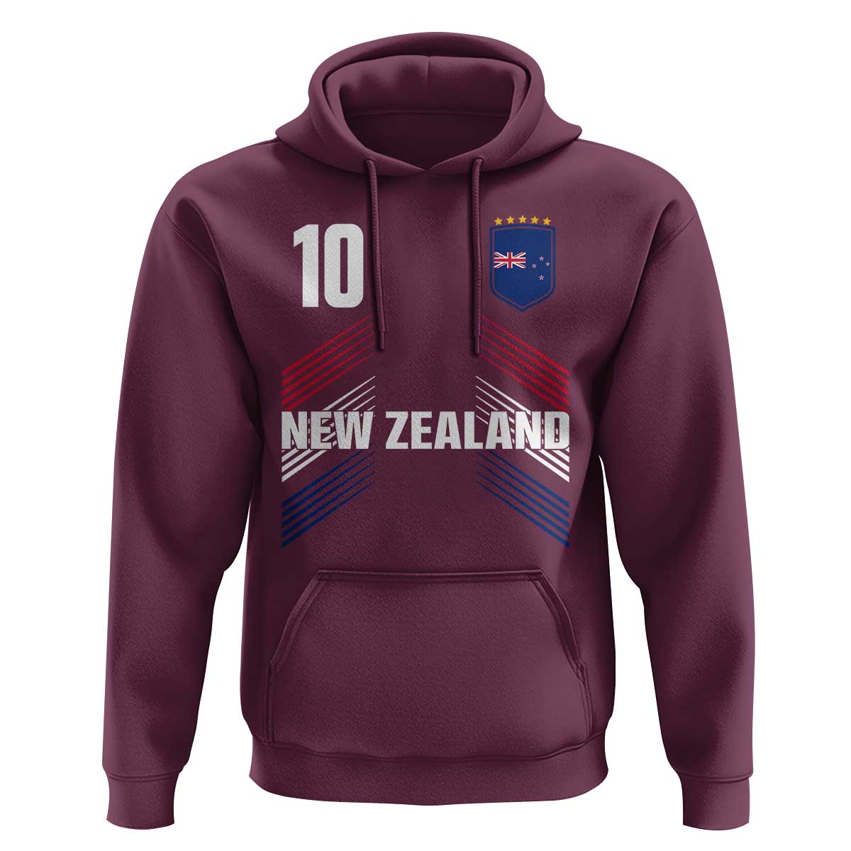 New Zealand Soccer Sports Graphic Number 10 Jersey Style Hoodie Proud Kiwis Football Fans Game Day Pride
