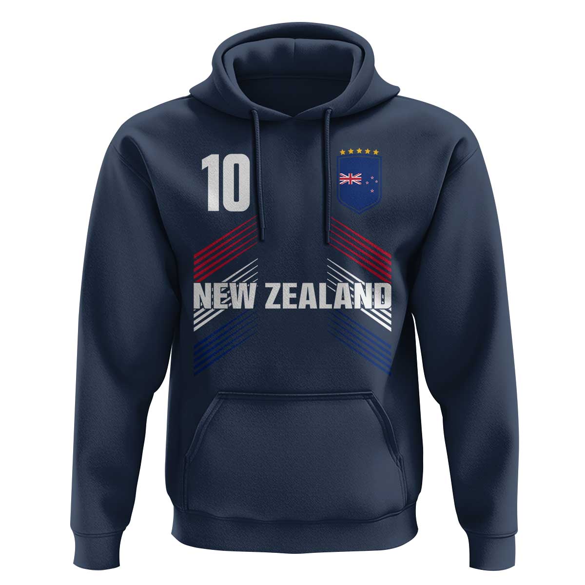 New Zealand Soccer Sports Graphic Number 10 Jersey Style Hoodie Proud Kiwis Football Fans Game Day Pride