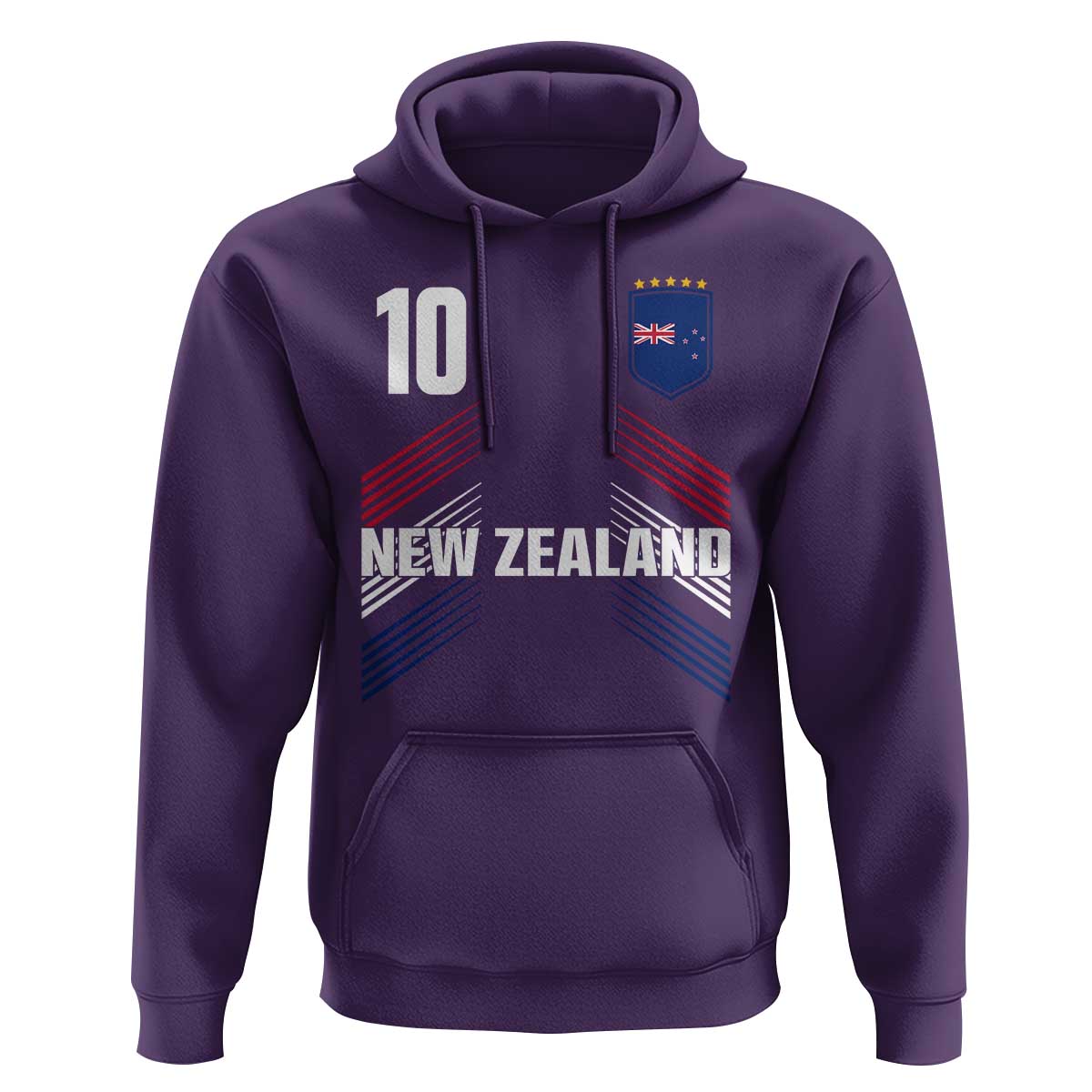 New Zealand Soccer Sports Graphic Number 10 Jersey Style Hoodie Proud Kiwis Football Fans Game Day Pride