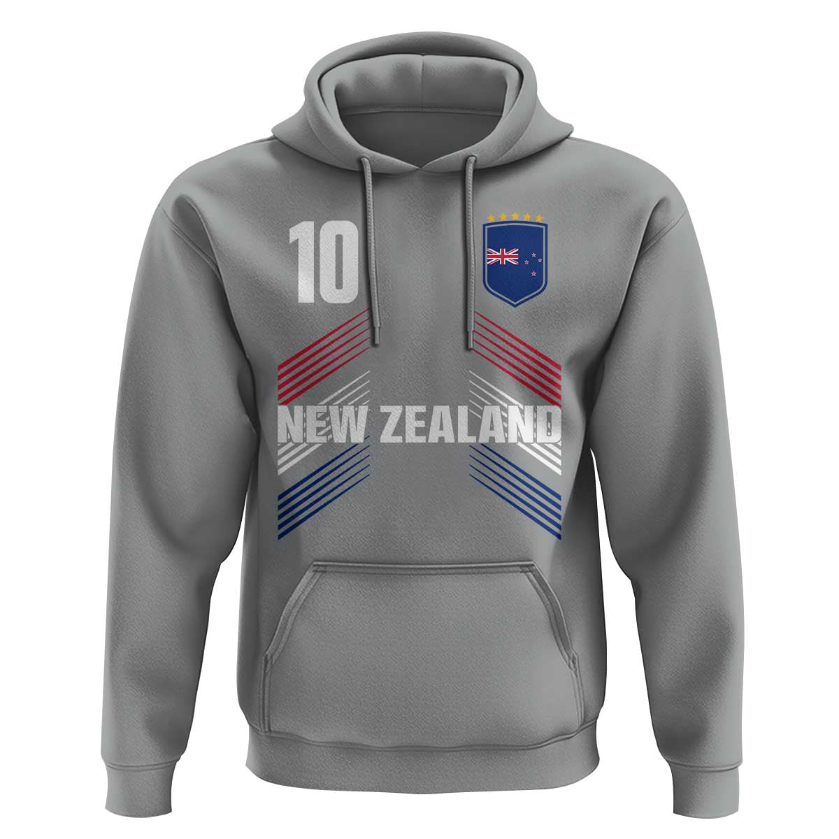 New Zealand Soccer Sports Graphic Number 10 Jersey Style Hoodie Proud Kiwis Football Fans Game Day Pride