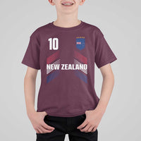 New Zealand Soccer Sports Graphic Number 10 Jersey Style T Shirt For Kid Proud Kiwis Football Fans Game Day Pride