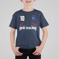 New Zealand Soccer Sports Graphic Number 10 Jersey Style T Shirt For Kid Proud Kiwis Football Fans Game Day Pride